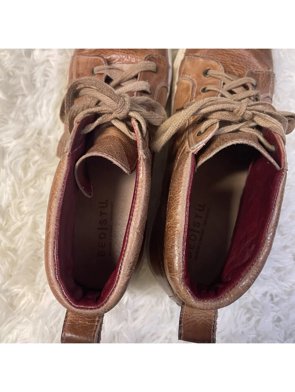 Bed Stu Rossela Tan Leather Rustic Shoes Boots Women's Size 9